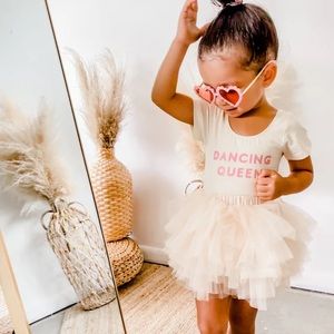 JUSTY BAE Cream Leotard Size M (2-3)